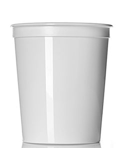 32 oz white HDPE plastic round tub