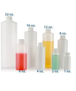 4 oz White 20/410 CYLINDER ROUND PLASTIC BOTTLES