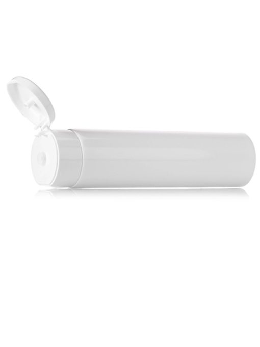 4 oz glossy white LDPE plastic 5-layer tube with flip cap