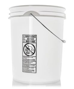 5 gallon natural-colored HDPE plastic pail of 70 mils thickness with handle