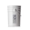 6 gallon white HDPE plastic pail of 90 mil thickness with handle