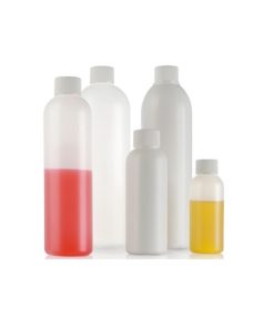 Natural 16 oz 24/410 COSMO ROUND PLASTIC BOTTLES- HDPE