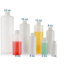 1 oz Natural 20/410 CYLINDER ROUND PLASTIC BOTTLES - HDPE
