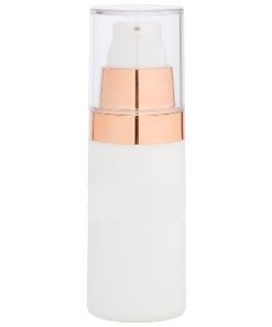 Airless Bottle, Clear Cap, Shiny Rose Gold Collar