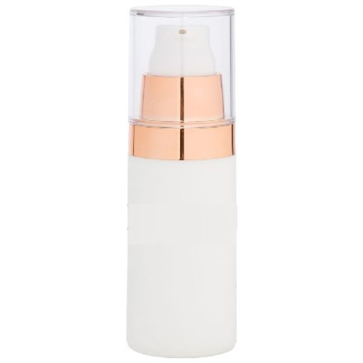 Airless Bottle, Clear Cap, Shiny Rose Gold Collar
