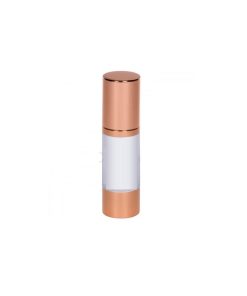 Airless Bottle, Rose Gold Cap, Rose Gold Collar, Frosted Body, 50 mL