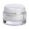 Jar, Acrylic, Round, White/Clear with Silver Band, 30mL