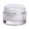 Jar, Acrylic, Round, White/Clear with Silver Band, 50mL