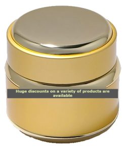 Jar, Aluminum, Round, w/Gold Trim, Gold, 15mL