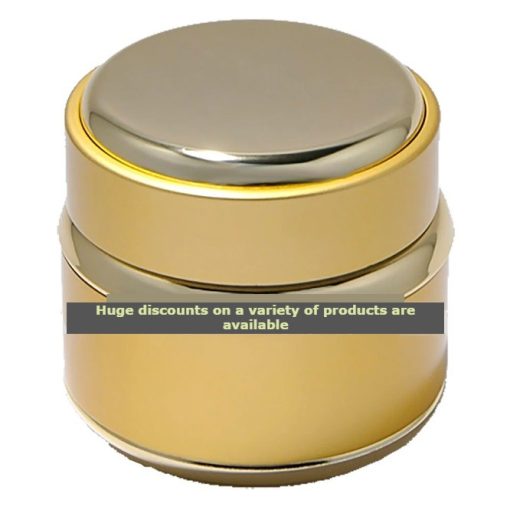 Jar, Aluminum, Round, w/Gold Trim, Gold, 15mL