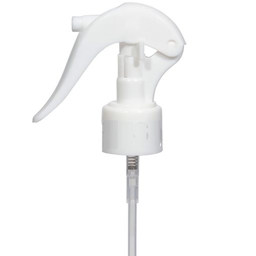 Mini Fine Mist Trigger Sprayer, 24/410, White, Smooth with Lock, Uncut Diptube Length