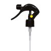 Mini Trigger Sprayer, 24/410, Black, Smooth with Yellow Lock button, Uncut Diptube Length = 6"