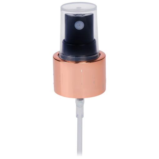 Sprayer, 24/410, Shiny Rose Gold Collar, Black Actuator, Diptube Length = 7.5"