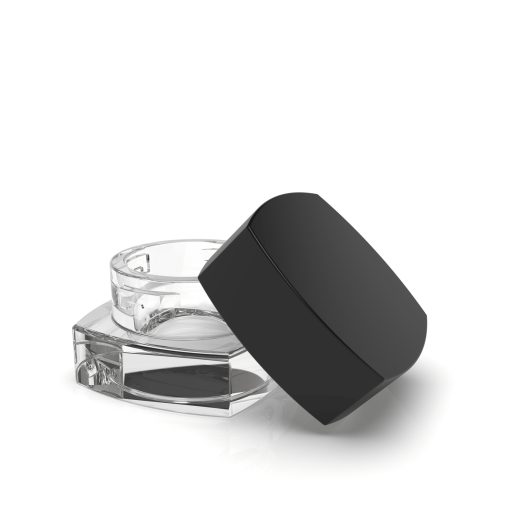 5 ml Square CR Grip ‘N Turn™ Glass Concentrate – Clear Black