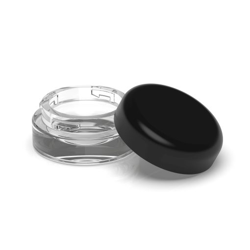 9 ml Round CR Grip ‘N Turn™ Glass Concentrate – Clear Black