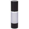 Airless Bottle, Black Cap, Shiny Silver Collar, Frosted Body, 30 mL