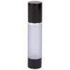 Airless Bottle, Black Cap, Shiny Silver Collar, Frosted Body, 50 mL