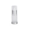 Airless Bottle, Clear Cap, Matte Silver Collar, Frosted Body, 15 mL