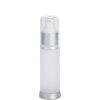 Airless Bottle, Clear Cap, Matte Silver Collar, Frosted Body, 30 mL