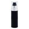 Airless Bottle, Clear Cap, Shiny Silver Collar, Matte Black Body, 50mL