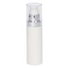 Airless Bottle, Frosted Cap with Matte Silver Band, White Collar, White Body, 30mL