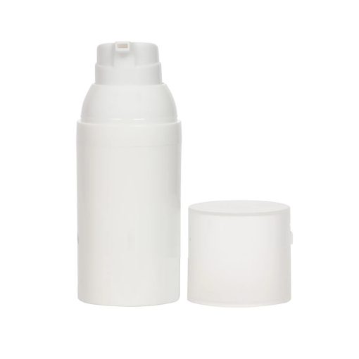 Airless Bottle, Frosted Cap, White Collar, White Body, 30mL