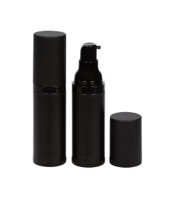 Airless Bottle, Matte Black Cap, Matte Black Body, 30mL