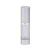 Airless Bottle, Matte Silver Cap, Shiny Silver Collar, Frosted Body, 15 mL