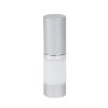 Airless Bottle, Matte Silver Cap, Shiny Silver Collar, White Body, 10 mL
