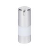 Airless Bottle, Matte Silver Collar, Shiny Silver Actuator, White Body, 15 mL