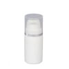 Airless Bottle, Natural Cap with Shiny Silver Band, White Pump, White Body, 5 mL