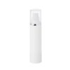 Airless Bottle, Natural Cap with Shiny Silver Band, White Pump, White Body, 50mL