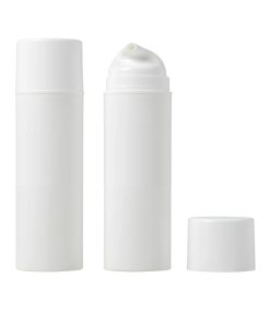 Airless Bottle, White Cap, White Pump, White Glossy Body, 150 mL
