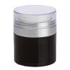 Airless Jar, Clear Cap, Matte Silver Collar, Black Body, PP Inner Cup, 30 mL