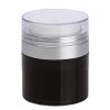 Airless Jar, Clear Cap, Matte Silver Collar, Black Body, PP Inner Cup, 50 mL