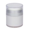 Airless Jar, Clear Cap, Matte Silver Collar, Opaque White Body, 30 mL