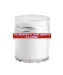 Airless Jar, Clear Cap, Matte Silver Collar, PP Inner Cup, 50 mL