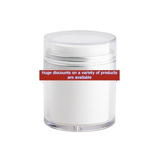 Airless Jar, Clear Cap, Matte Silver Collar, PP Inner Cup, 50 mL