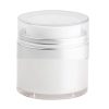 Airless Jar, Clear Cap, Matte Silver Collar, Pearl Body, PP Inner Cup, 30 mL