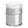 Airless Jar Clear Cap Matte Silver Collar Platinum Body PP Inner Cup 15 mL