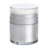Airless Jar, Clear Cap, Matte Silver Collar, Platinum Body, PP Inner Cup, 30 mL