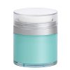Airless Jar Clear Cap Matte Silver Collar Teal Blue Body PP Inner Cup 30 mL