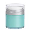 Airless Jar Clear Cap Matte Silver Collar Teal Blue Body PP Inner Cup 30 mL