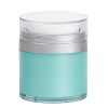 Airless Jar, Clear Cap, Matte Silver Collar, Teal Blue Body, PP Inner Cup, 50 mL