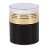 Airless Jar, Clear Cap, Shiny Gold Collar, Black Body with Natural Inner Cup, 30 mL
