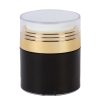 Airless Jar, Clear Cap, Shiny Gold Collar, Black Body with PP Inner Cup, 50 mL