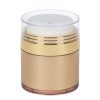 Airless Jar, Clear Cap, Shiny Gold Collar, Gold Body, 30 mL