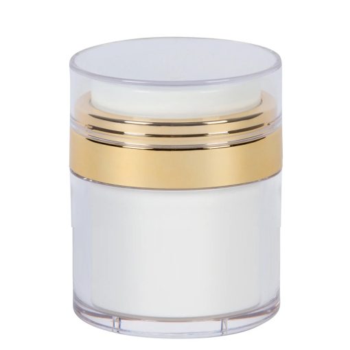 Airless Jar Clear Cap Shiny Gold Collar PP Inner Cup 15 mL