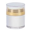 Airless Jar, Clear Cap, Shiny Gold Collar, PP Inner Cup, 50 mL