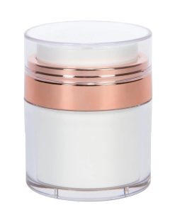Airless Jar Clear Cap Shiny Rose Gold Collar PP Inner Cup 50 mL